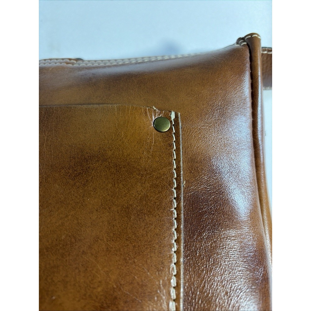 Patricia Nash Map Print Leather Crossbody Bag Brown Tan Italy Map Embossed Logo - Picture 11 of 14